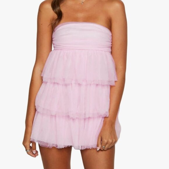 Pink Tulle Tier Dress - Picture 1 of 2
